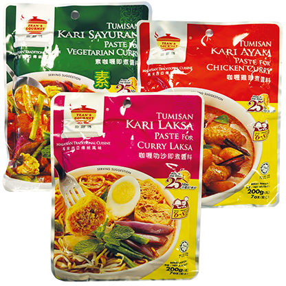 Kerriepasta in de smaken kip / laksa / vegetarisch