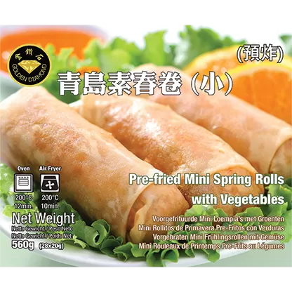 Golden Diamond Pre-Fried Spring Rolls with Vegetable