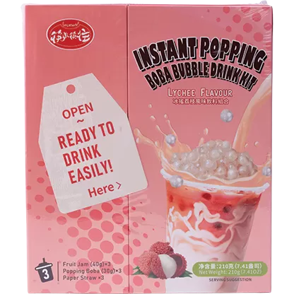 KLKW Instant Popping Boba Bubble Drink Kit-Lychee Flavour