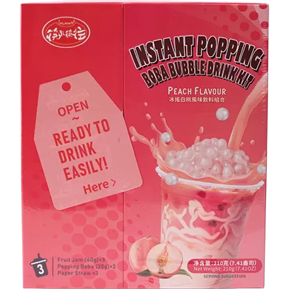KLKW Instant Popping Boba Bubble Drink Kit-Peach Flavour