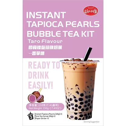 KLKW Instant Tapioca Pearls Bubble Tea Kit-Taro Flavor