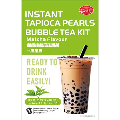 KLKW Instant Tapioca Pearls Bubble Tea Kit-Matcha Flavor